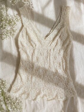 Vintage Hanky Panky Lace Camisole Tank Top USA Large Romantic Y2K